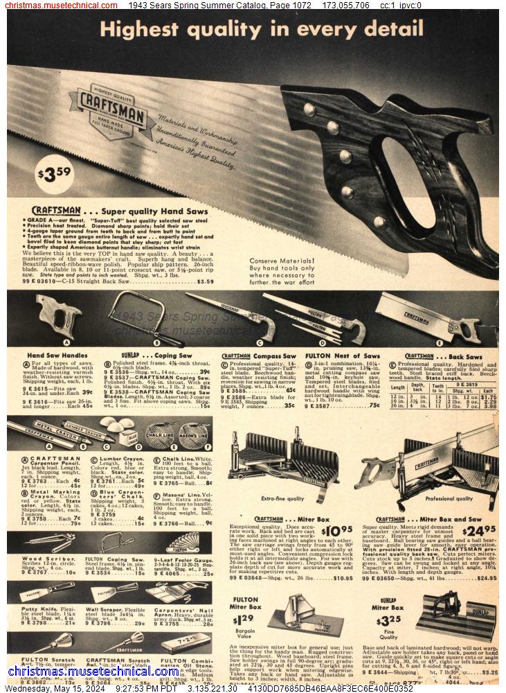 1943 Sears Spring Summer Catalog, Page 1072