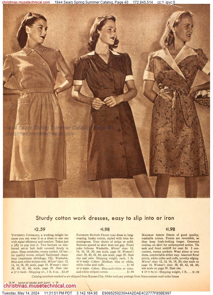 1944 Sears Spring Summer Catalog, Page 40