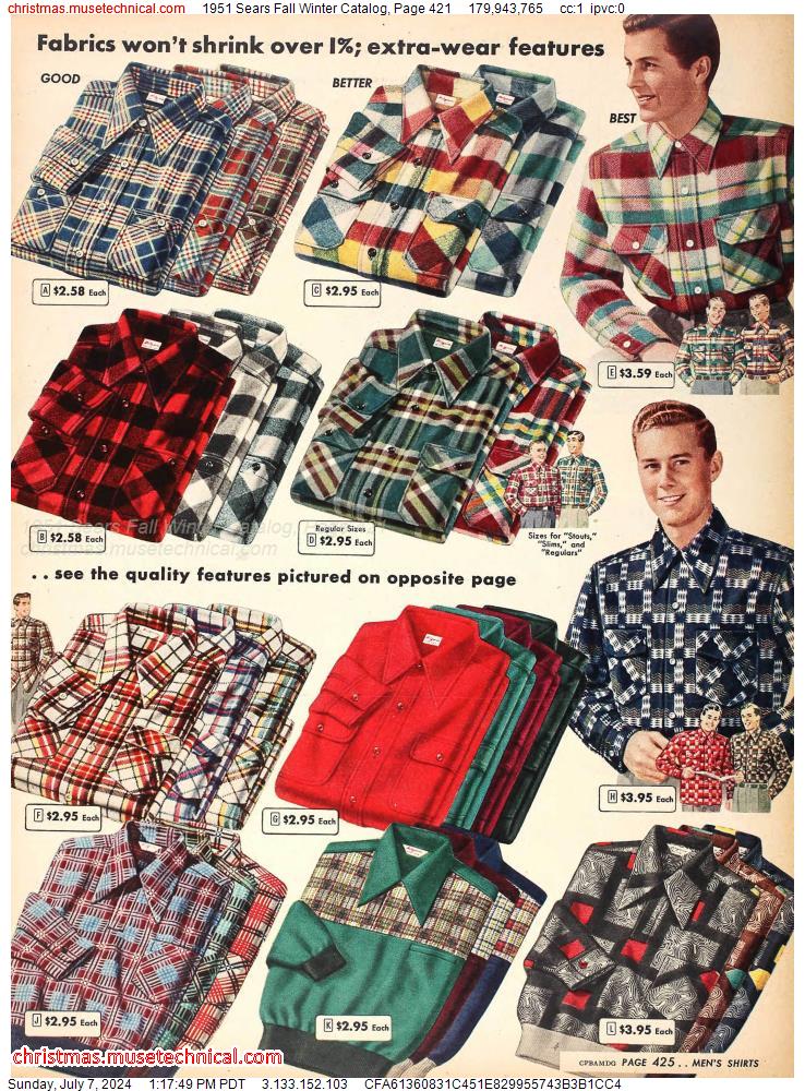 1951 Sears Fall Winter Catalog, Page 421