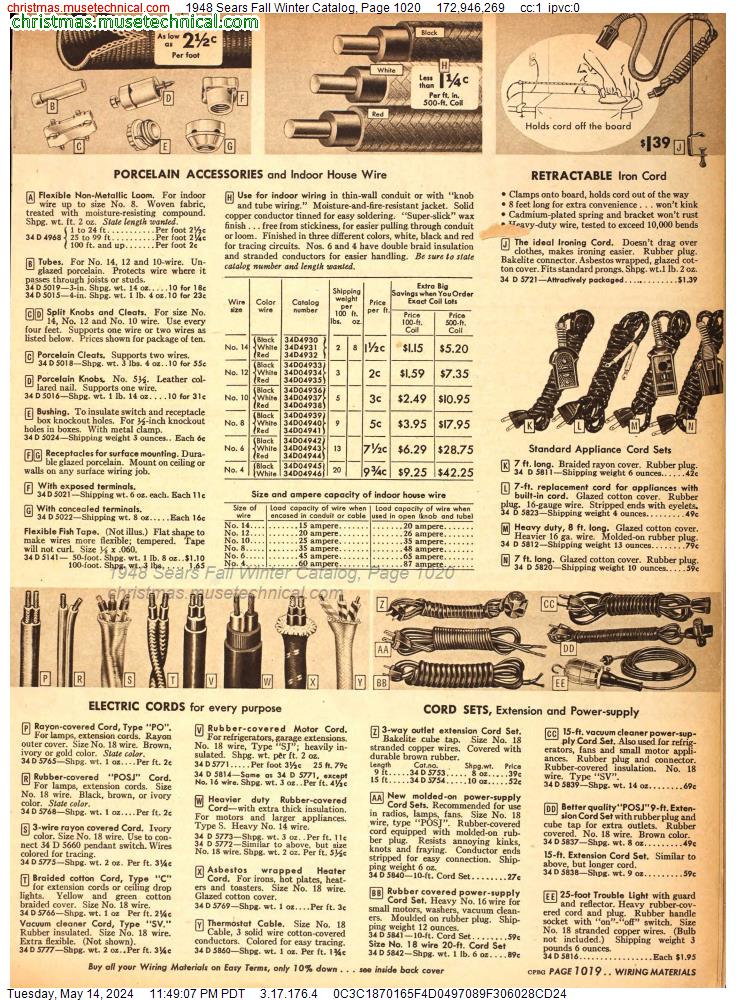 1948 Sears Fall Winter Catalog, Page 1020