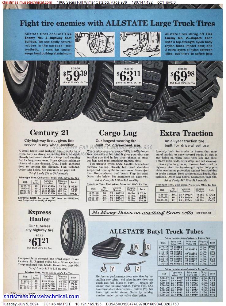1966 Sears Fall Winter Catalog, Page 936