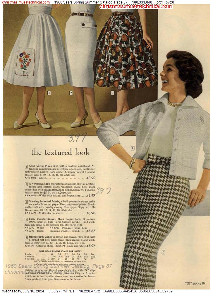 1960 Sears Spring Summer Catalog, Page 87