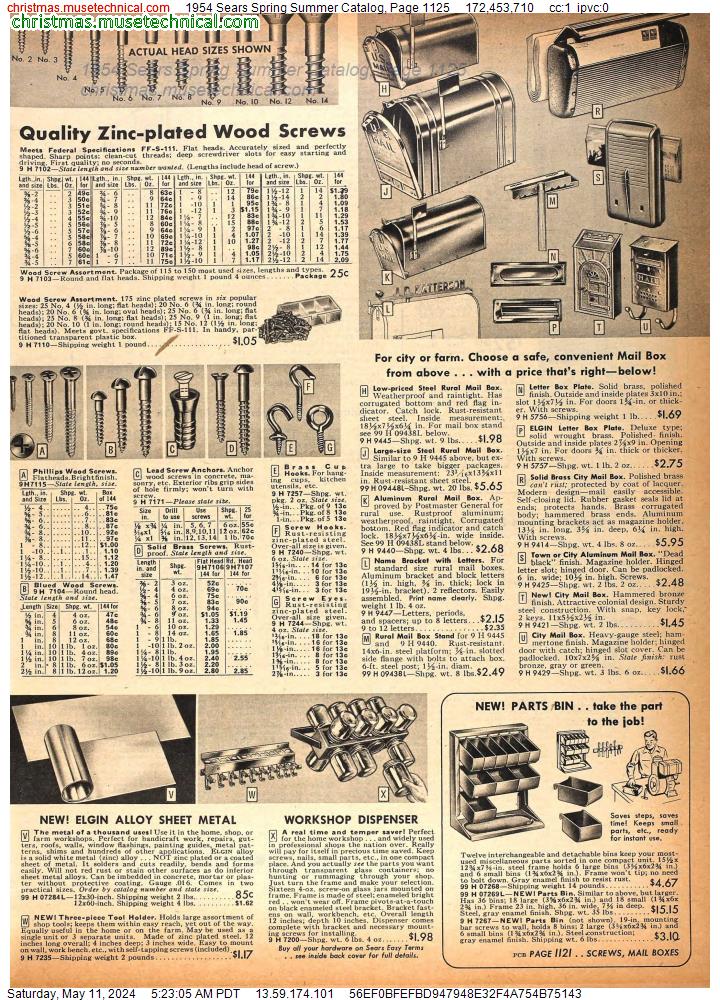 1954 Sears Spring Summer Catalog, Page 1125
