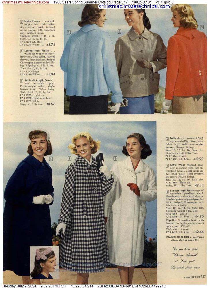 1960 Sears Spring Summer Catalog, Page 347