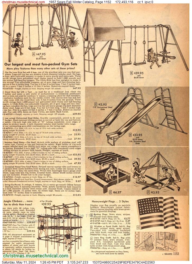 1957 Sears Fall Winter Catalog, Page 1152