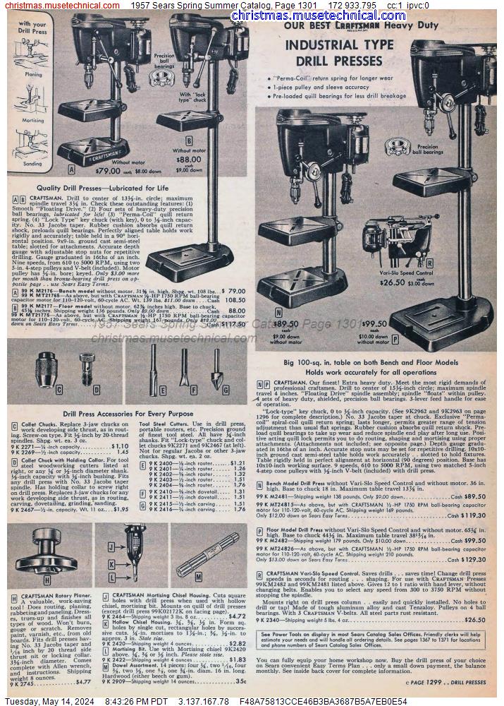 1957 Sears Spring Summer Catalog, Page 1301