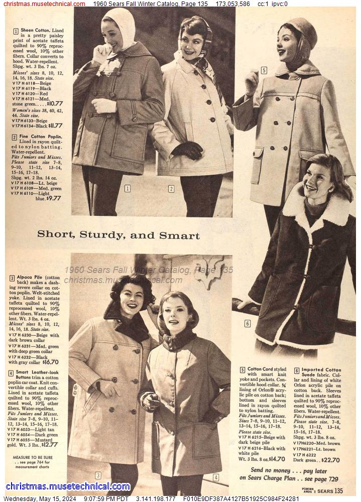 1960 Sears Fall Winter Catalog, Page 135