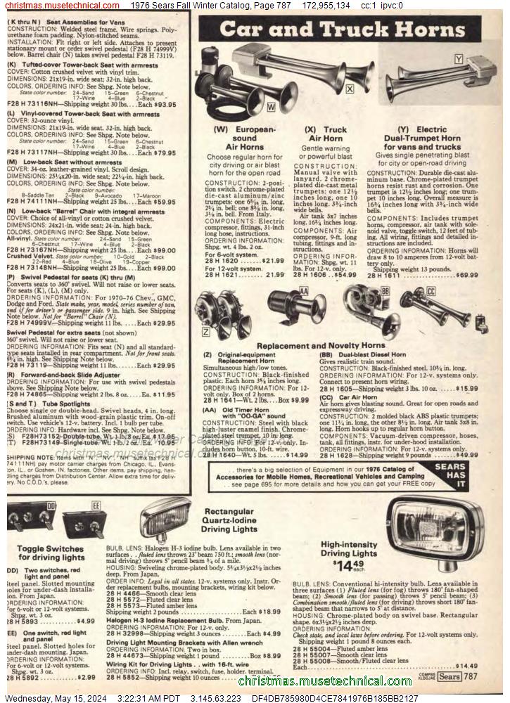 1976 Sears Fall Winter Catalog, Page 787