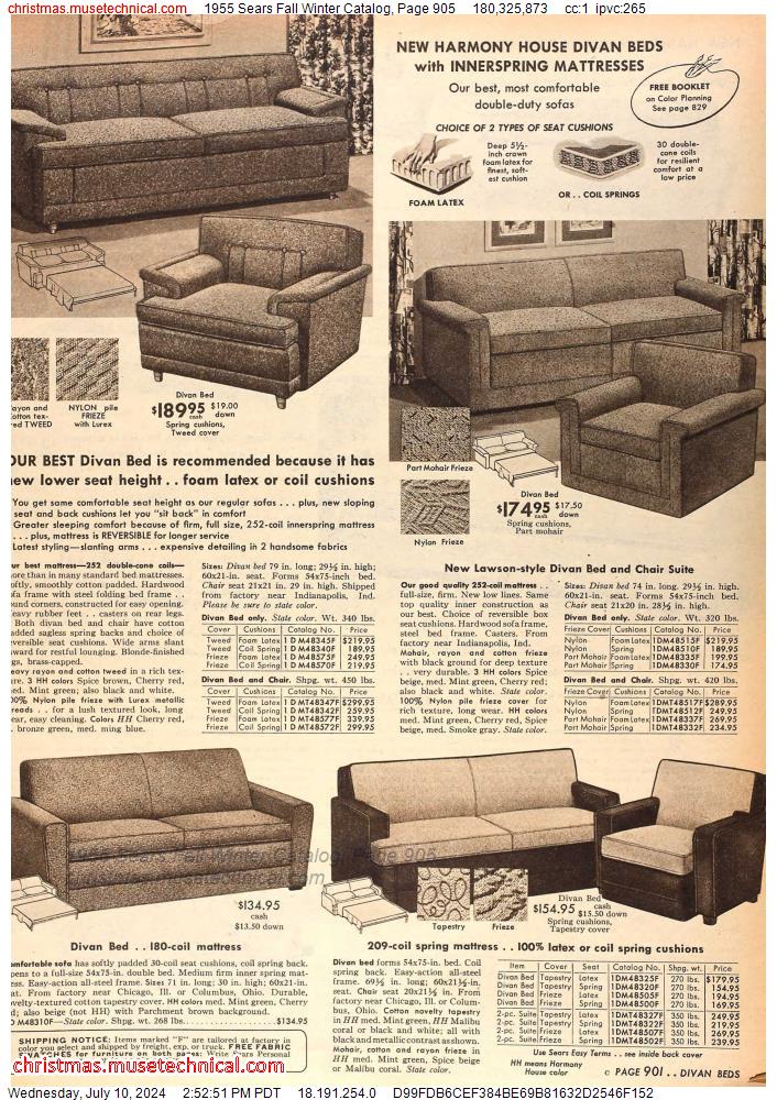 1955 Sears Fall Winter Catalog, Page 905