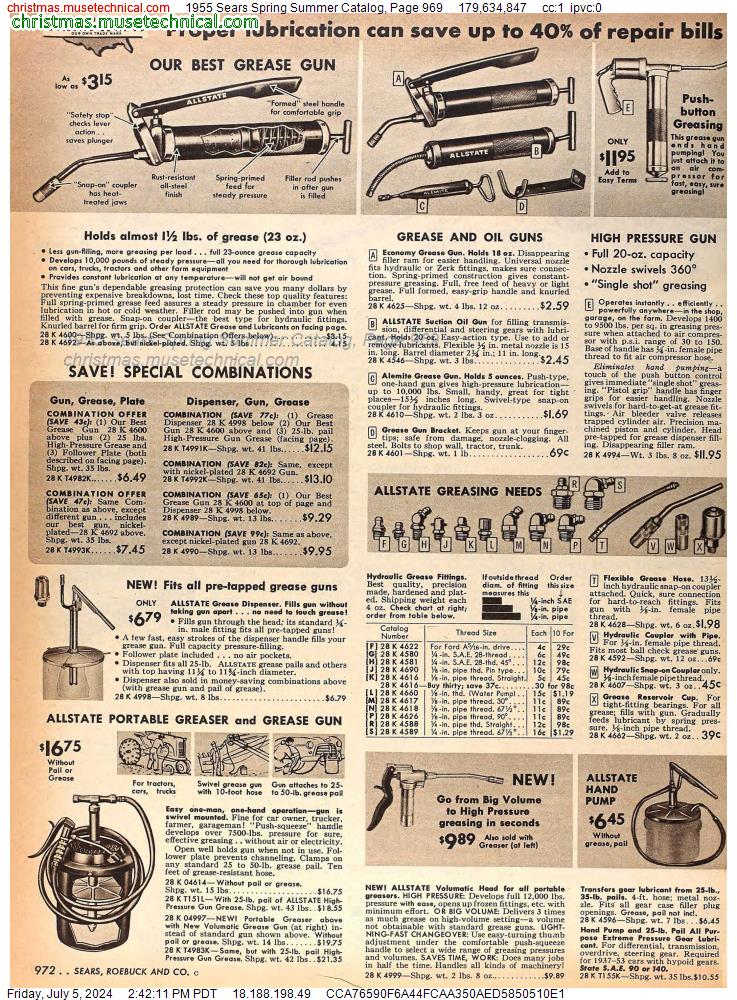 1955 Sears Spring Summer Catalog, Page 969