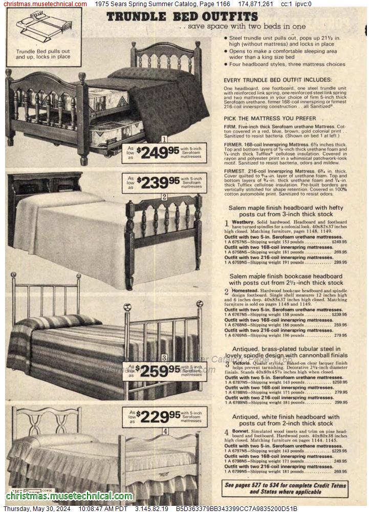 1975 Sears Spring Summer Catalog, Page 1166