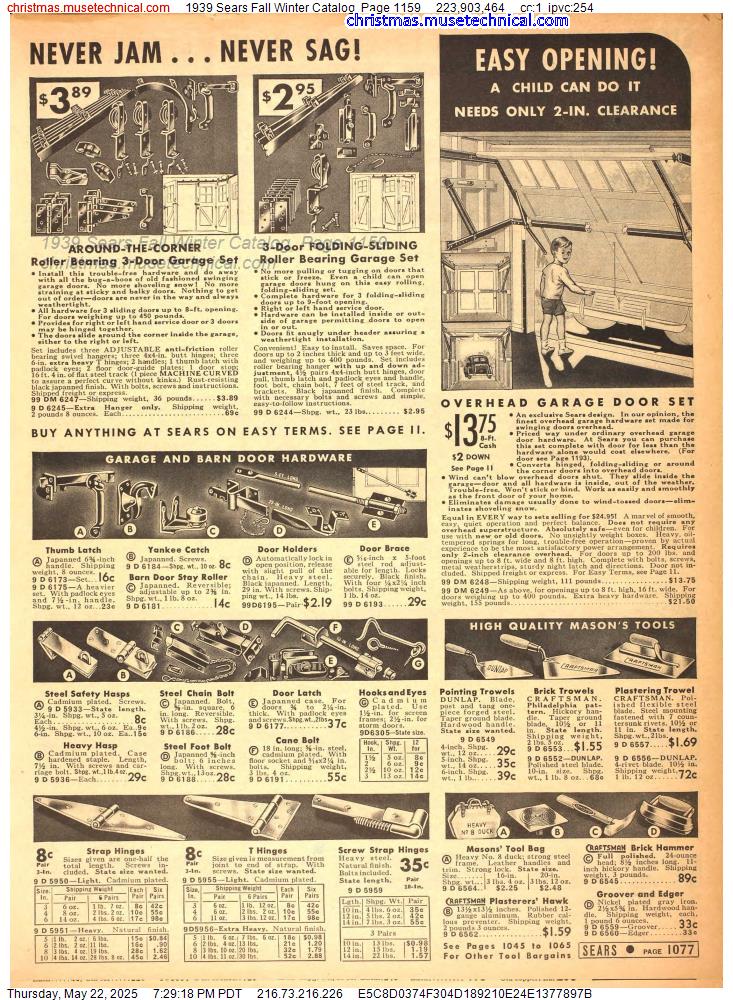 1939 Sears Fall Winter Catalog, Page 1159