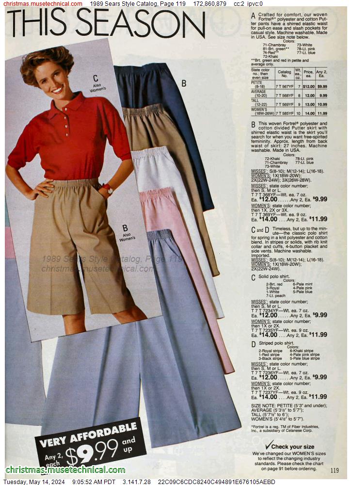 1989 Sears Style Catalog, Page 119