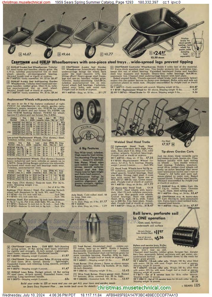 1959 Sears Spring Summer Catalog, Page 1293