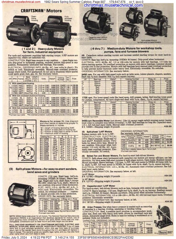 1982 Sears Spring Summer Catalog, Page 887