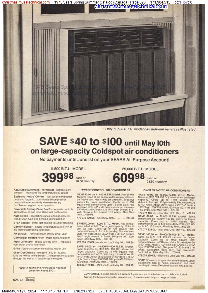1975 Sears Spring Summer Catalog (Canada), Page 626