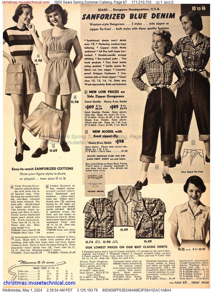 1950 Sears Spring Summer Catalog, Page 67