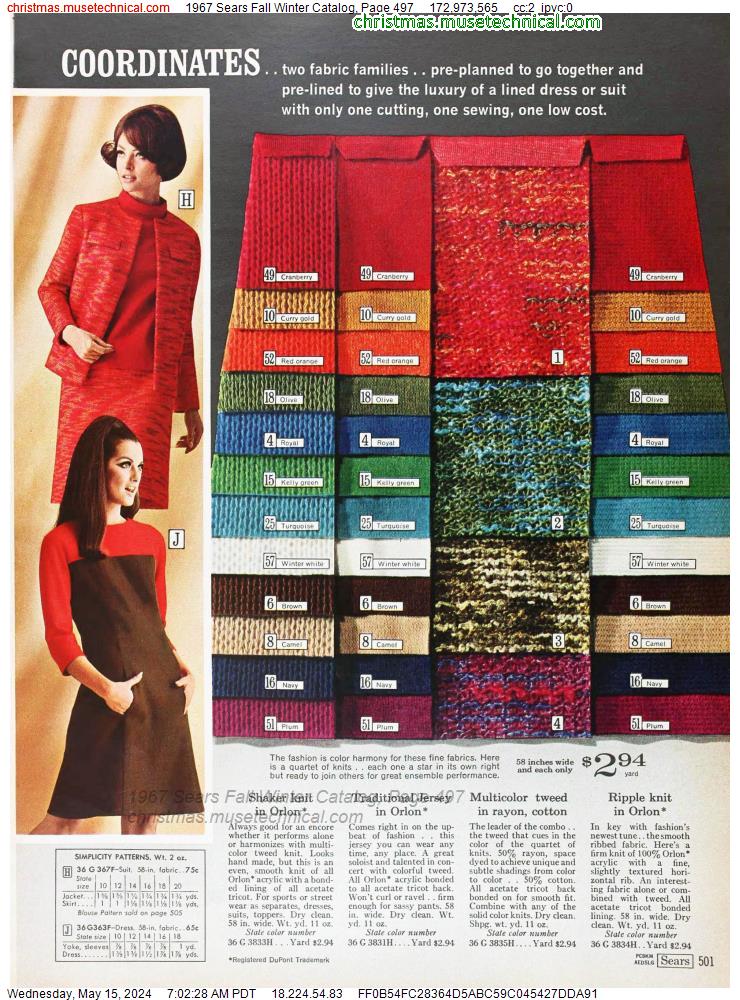 1967 Sears Fall Winter Catalog, Page 497