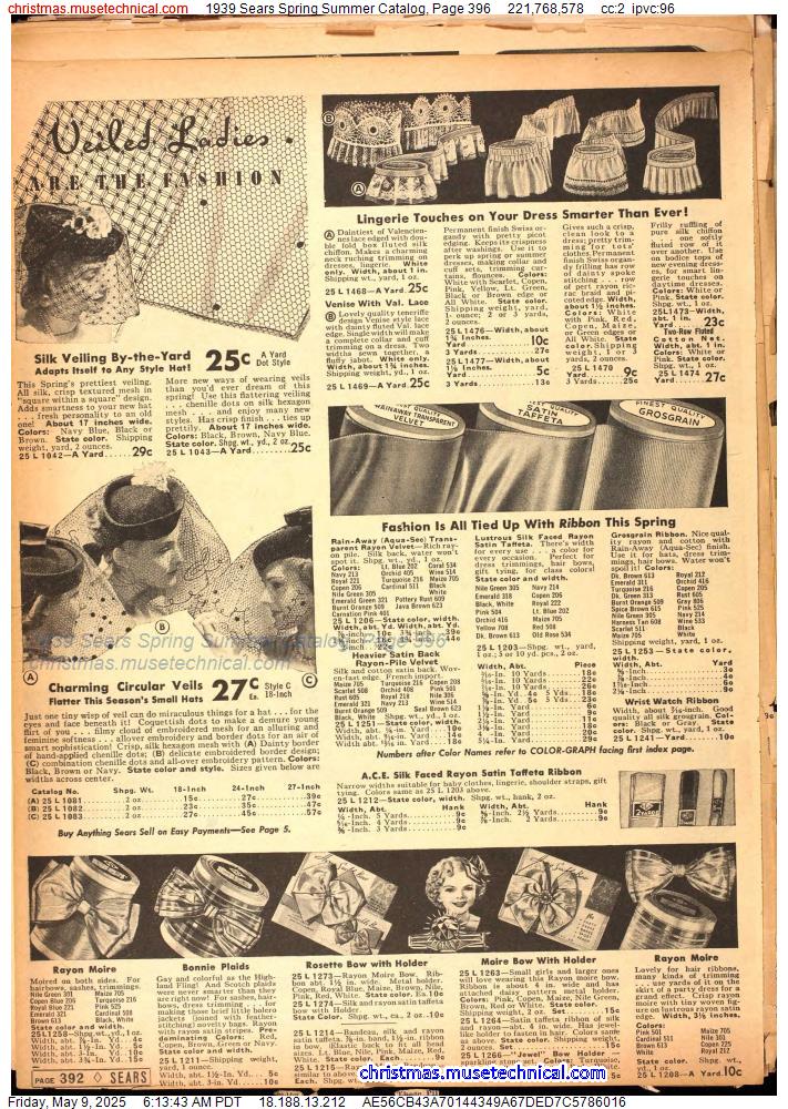 1939 Sears Spring Summer Catalog, Page 396