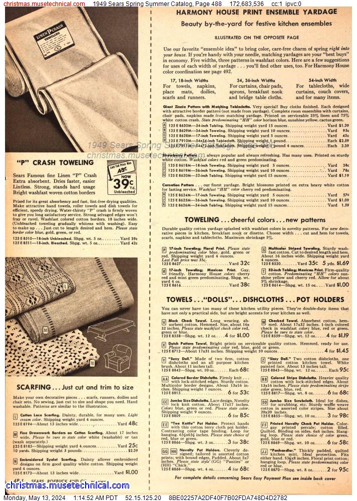 1949 Sears Spring Summer Catalog, Page 488
