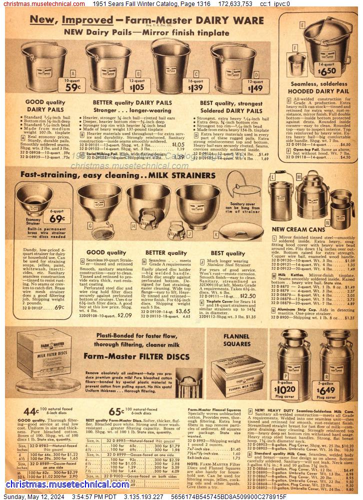 1951 Sears Fall Winter Catalog, Page 1316