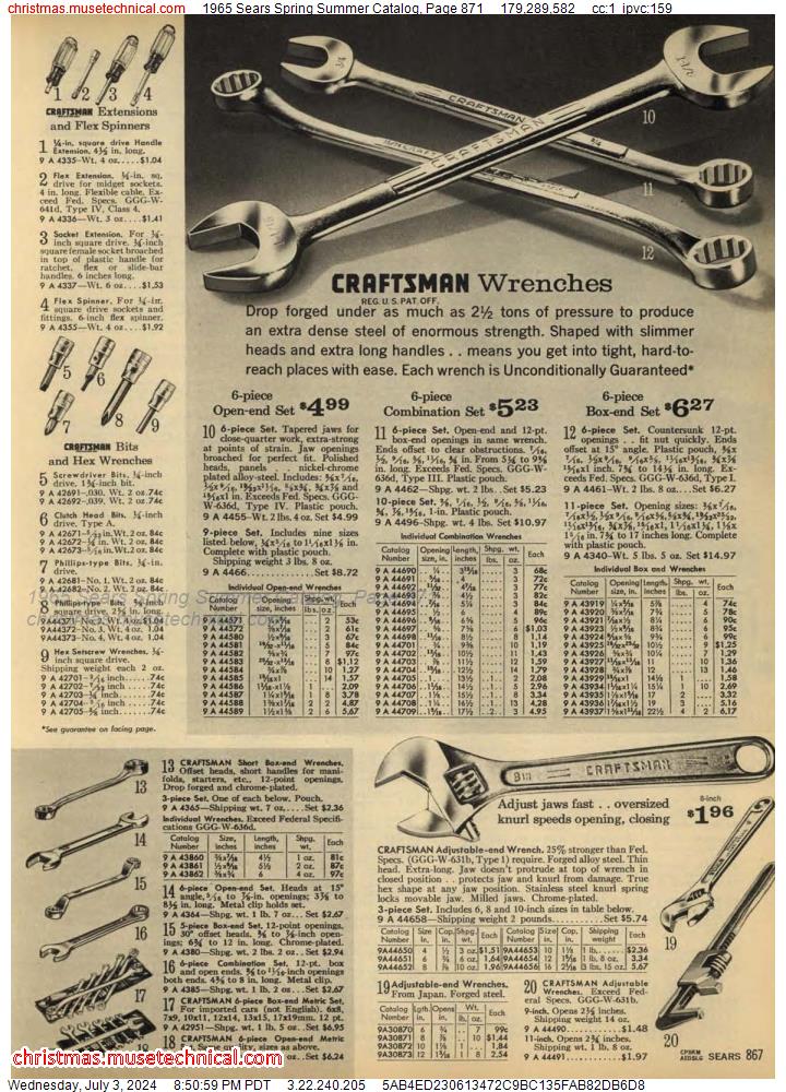 1965 Sears Spring Summer Catalog, Page 871