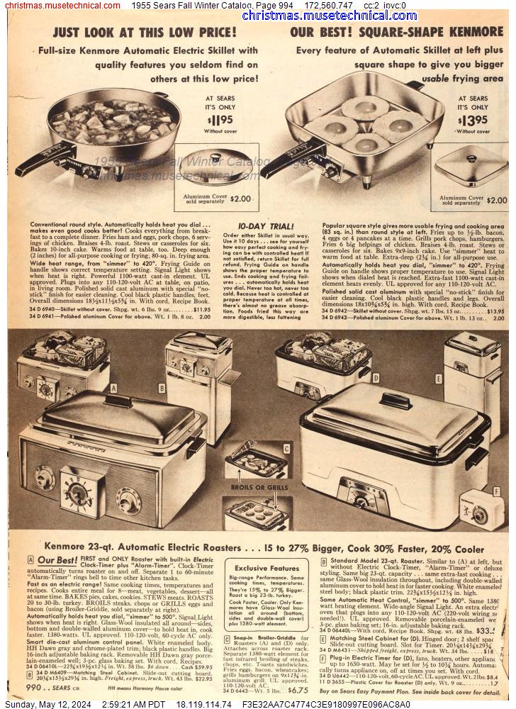 1955 Sears Fall Winter Catalog, Page 994