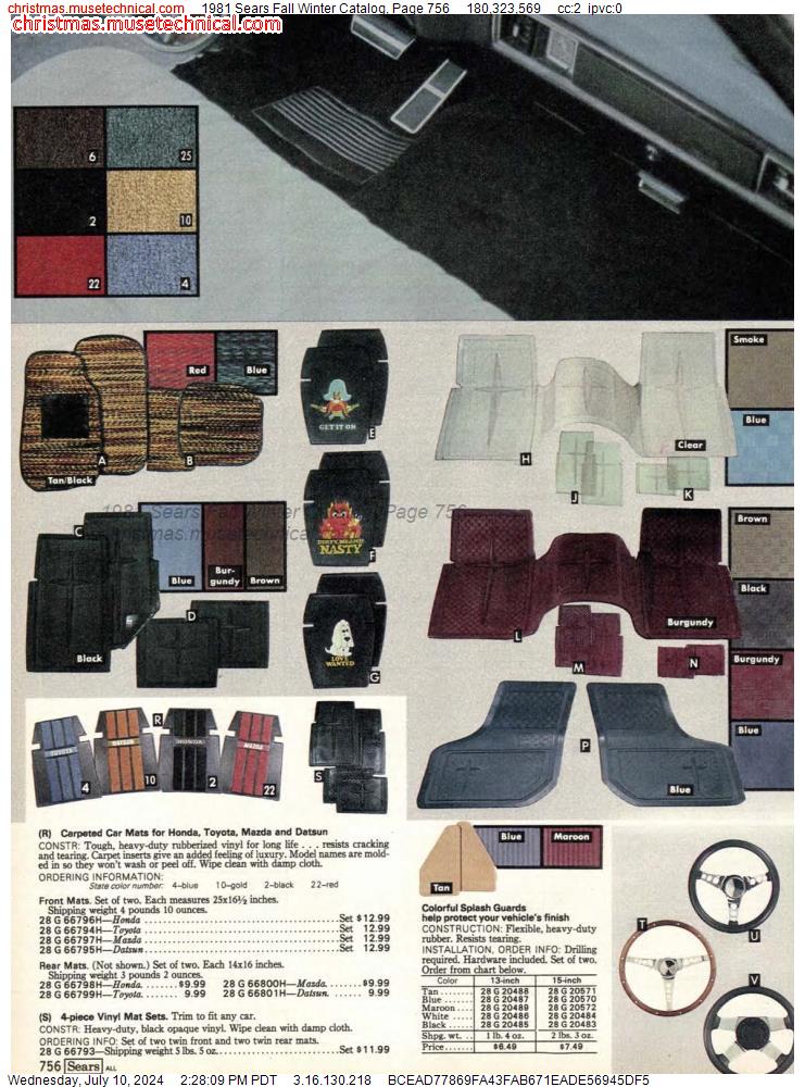 1981 Sears Fall Winter Catalog, Page 756