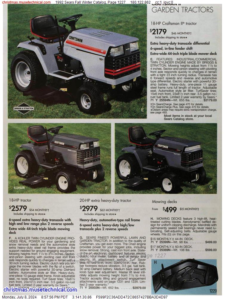 1992 Sears Fall Winter Catalog, Page 1227