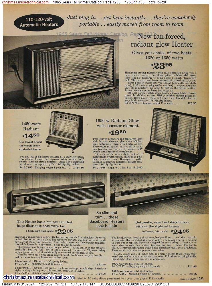1965 Sears Fall Winter Catalog, Page 1233