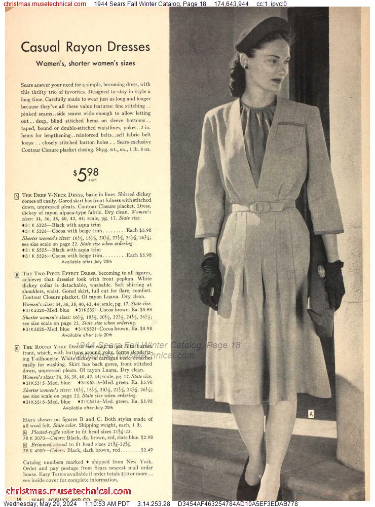 1944 Sears Fall Winter Catalog, Page 18
