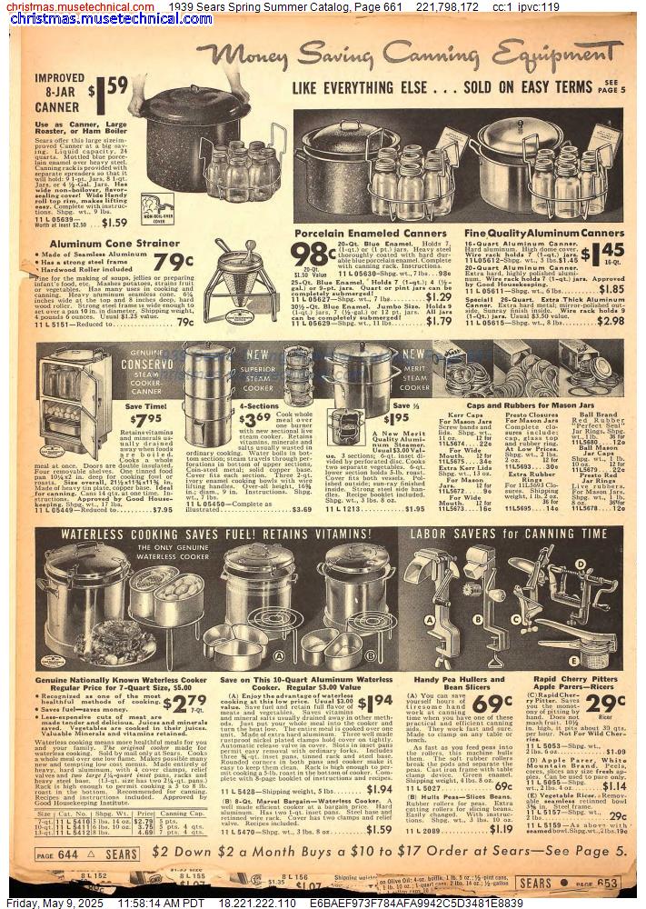 1939 Sears Spring Summer Catalog, Page 661