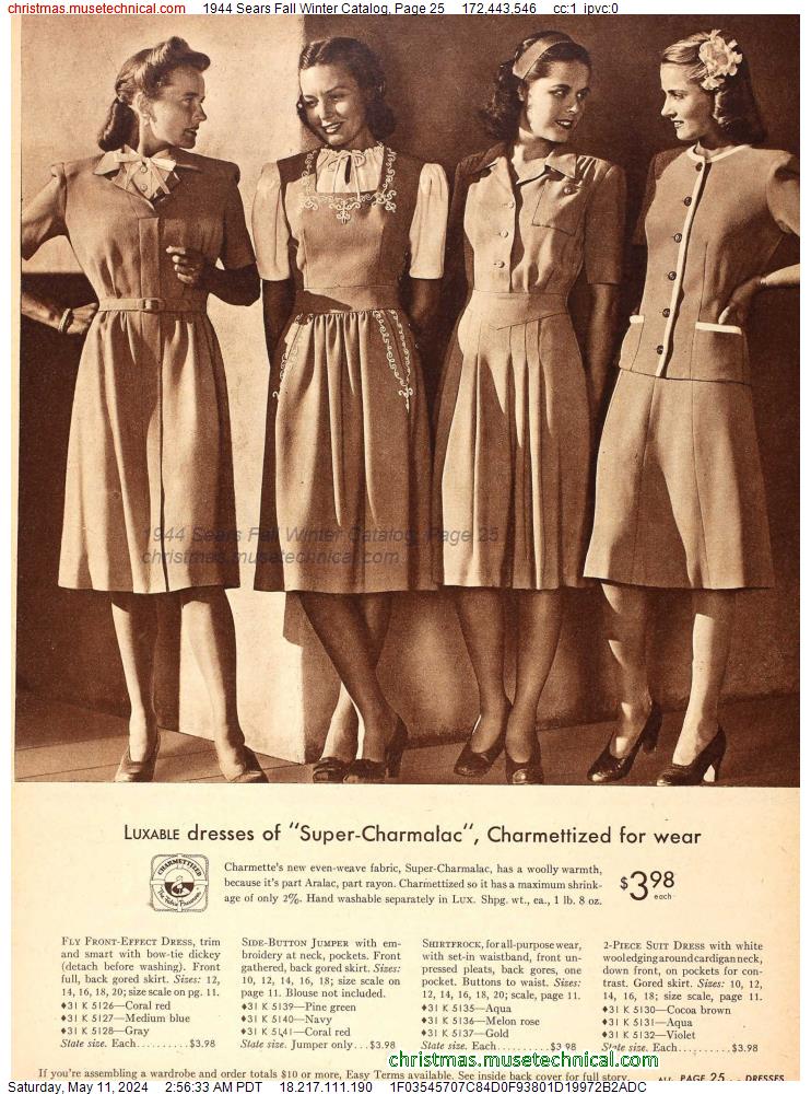 1944 Sears Fall Winter Catalog, Page 25