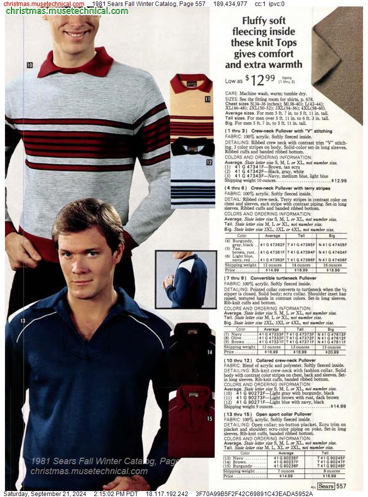 1981 Sears Fall Winter Catalog, Page 557 - Catalogs & Wishbooks