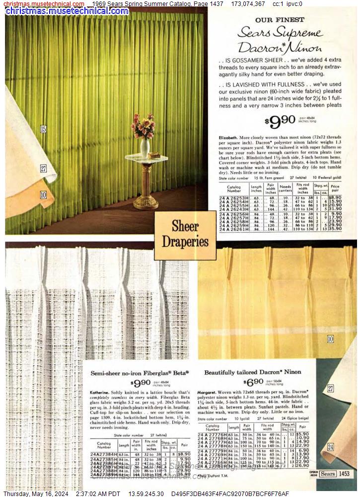 1969 Sears Spring Summer Catalog, Page 1437