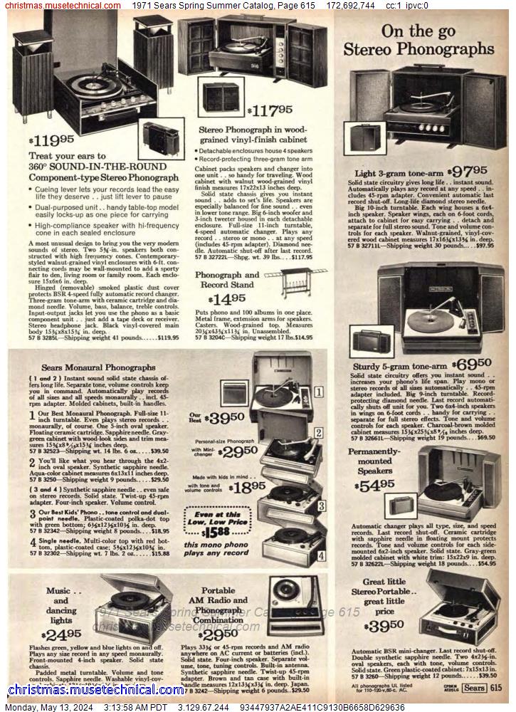 1971 Sears Spring Summer Catalog, Page 615