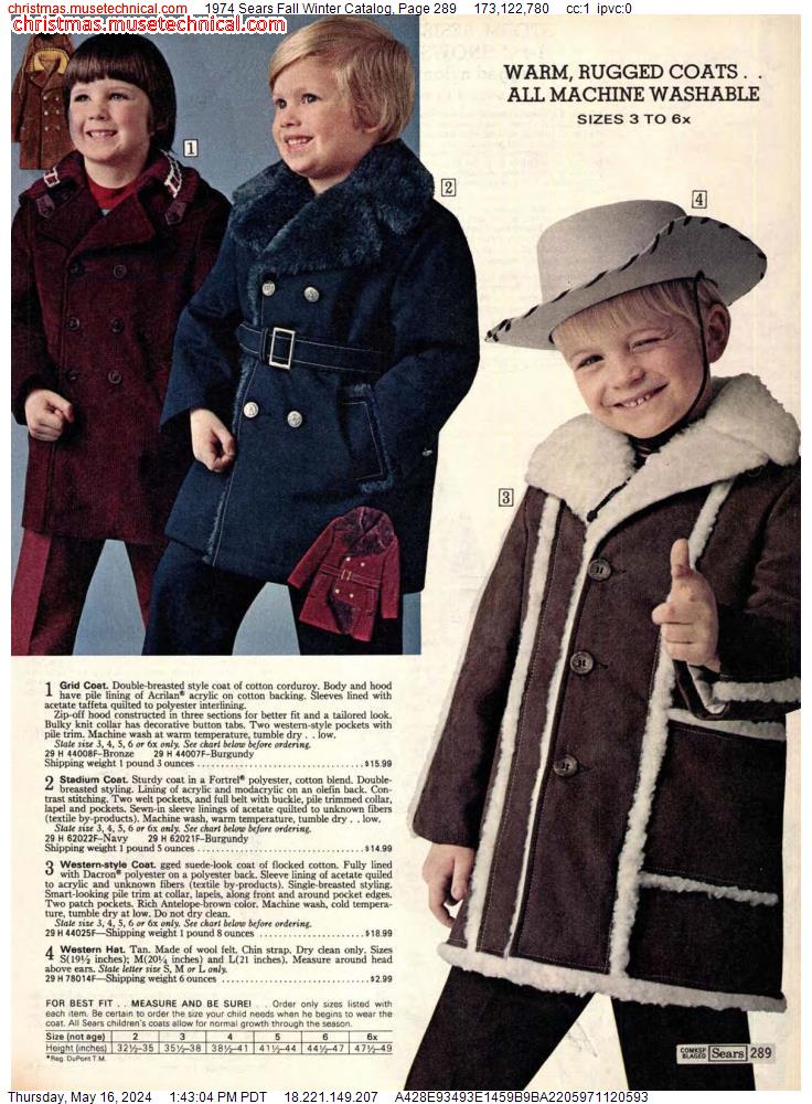 1974 Sears Fall Winter Catalog, Page 289