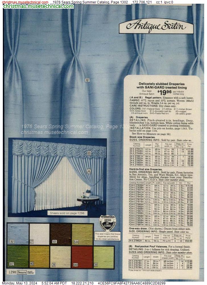 1976 Sears Spring Summer Catalog, Page 1302
