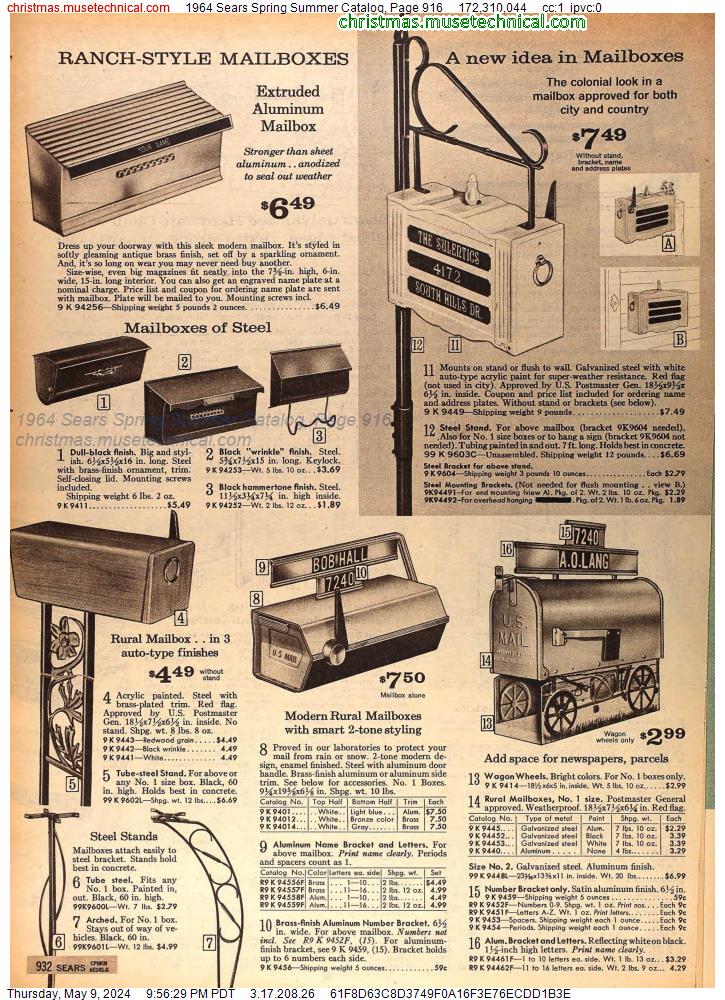 1964 Sears Spring Summer Catalog, Page 916