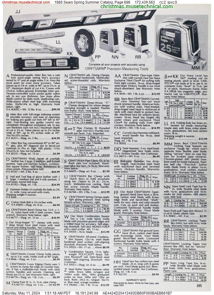 1985 Sears Spring Summer Catalog, Page 696