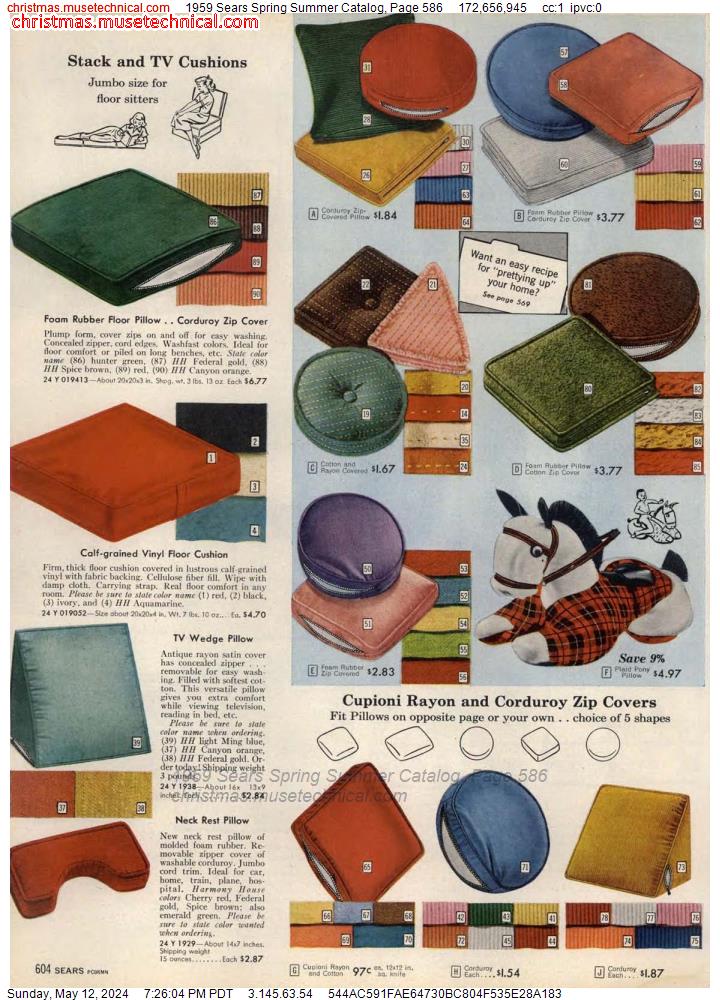 1959 Sears Spring Summer Catalog, Page 586