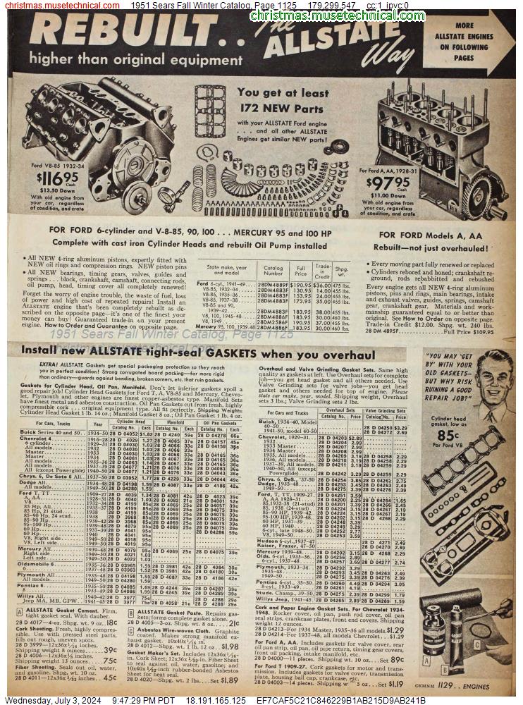 1951 Sears Fall Winter Catalog, Page 1125