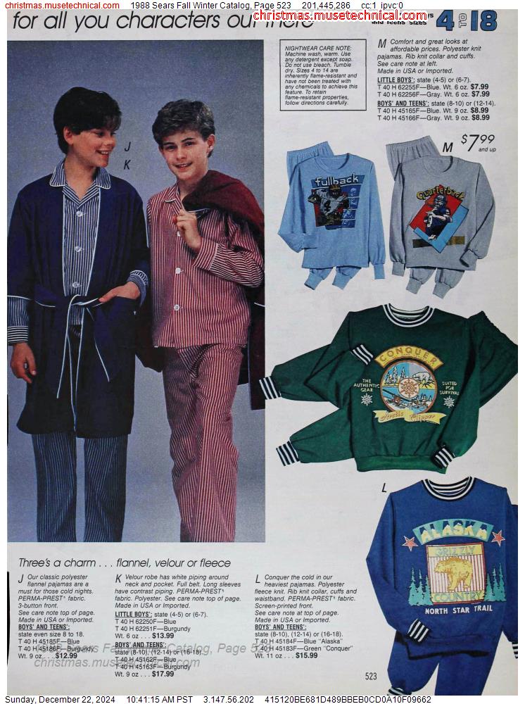 1988 Sears Fall Winter Catalog, Page 523