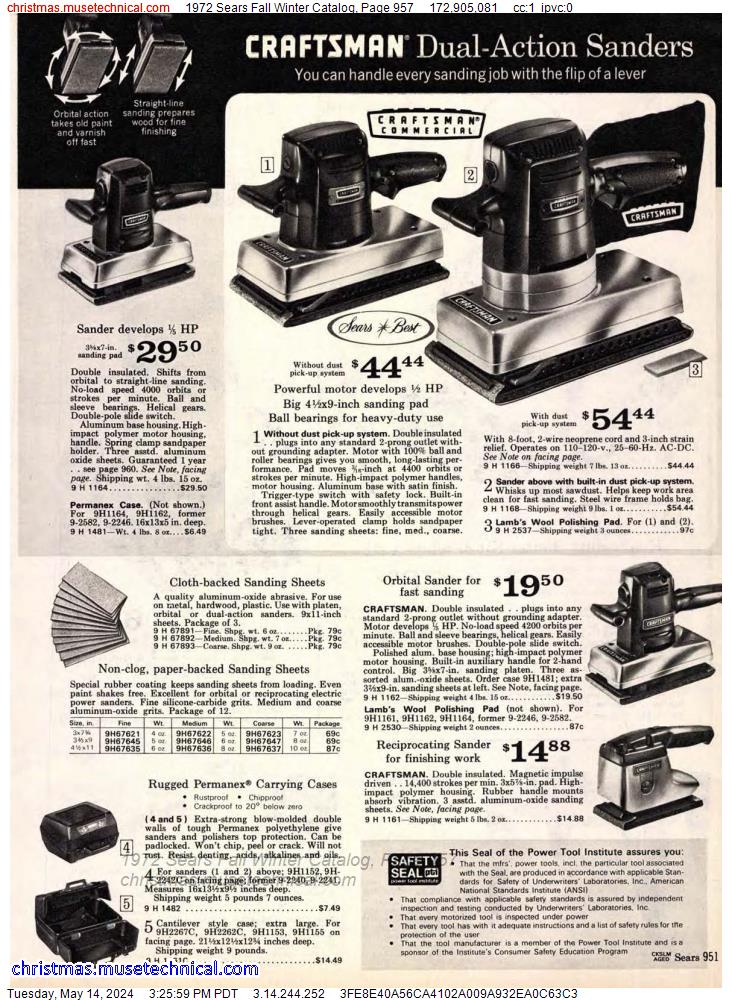 1972 Sears Fall Winter Catalog, Page 957