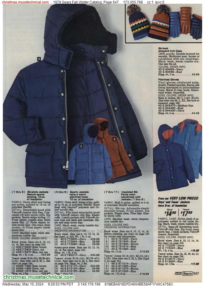 1979 Sears Fall Winter Catalog, Page 547