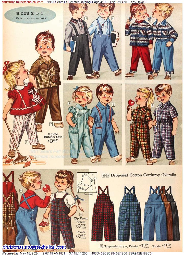 1961 Sears Fall Winter Catalog, Page 419