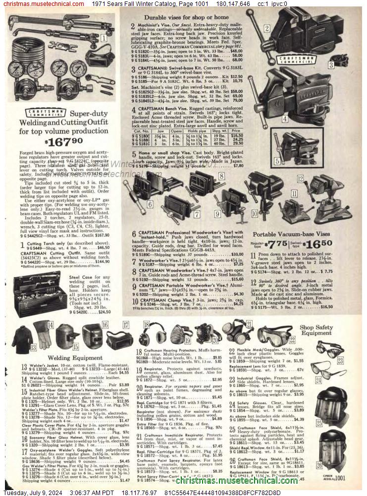 1971 Sears Fall Winter Catalog, Page 1001