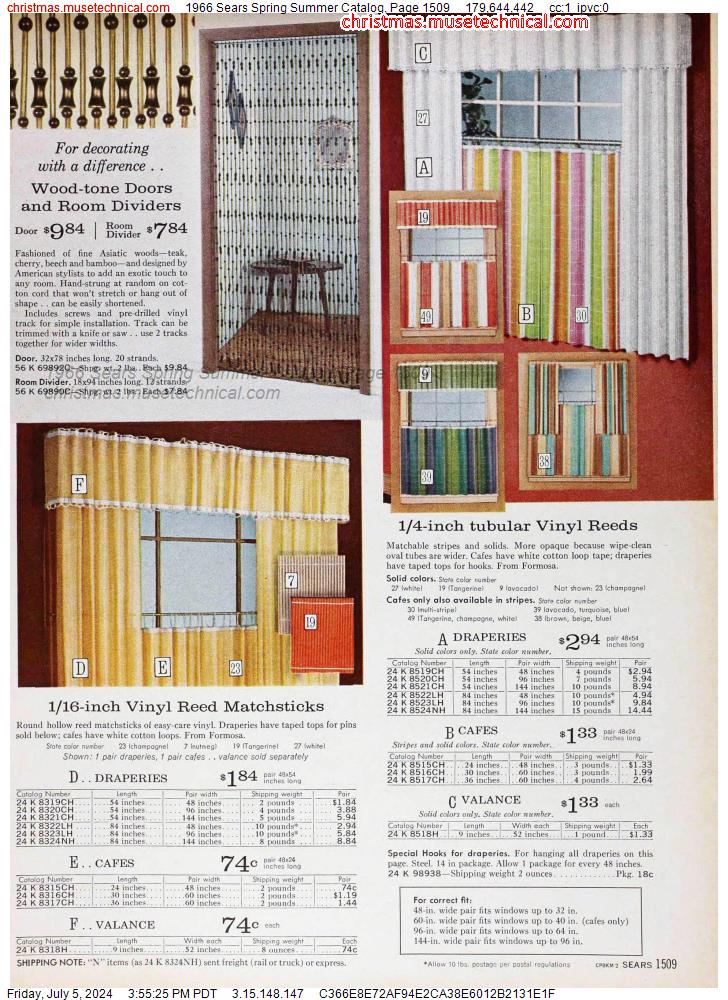 1966 Sears Spring Summer Catalog, Page 1509