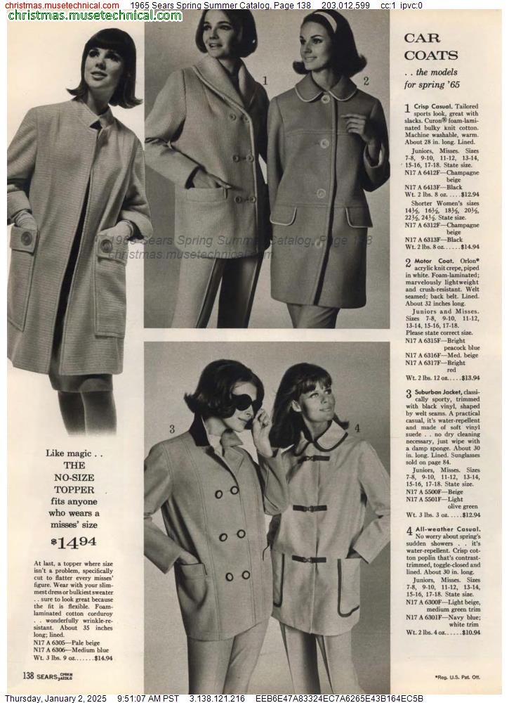 1965 Sears Spring Summer Catalog, Page 138