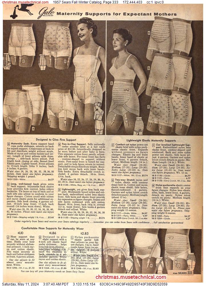 1957 Sears Fall Winter Catalog, Page 333